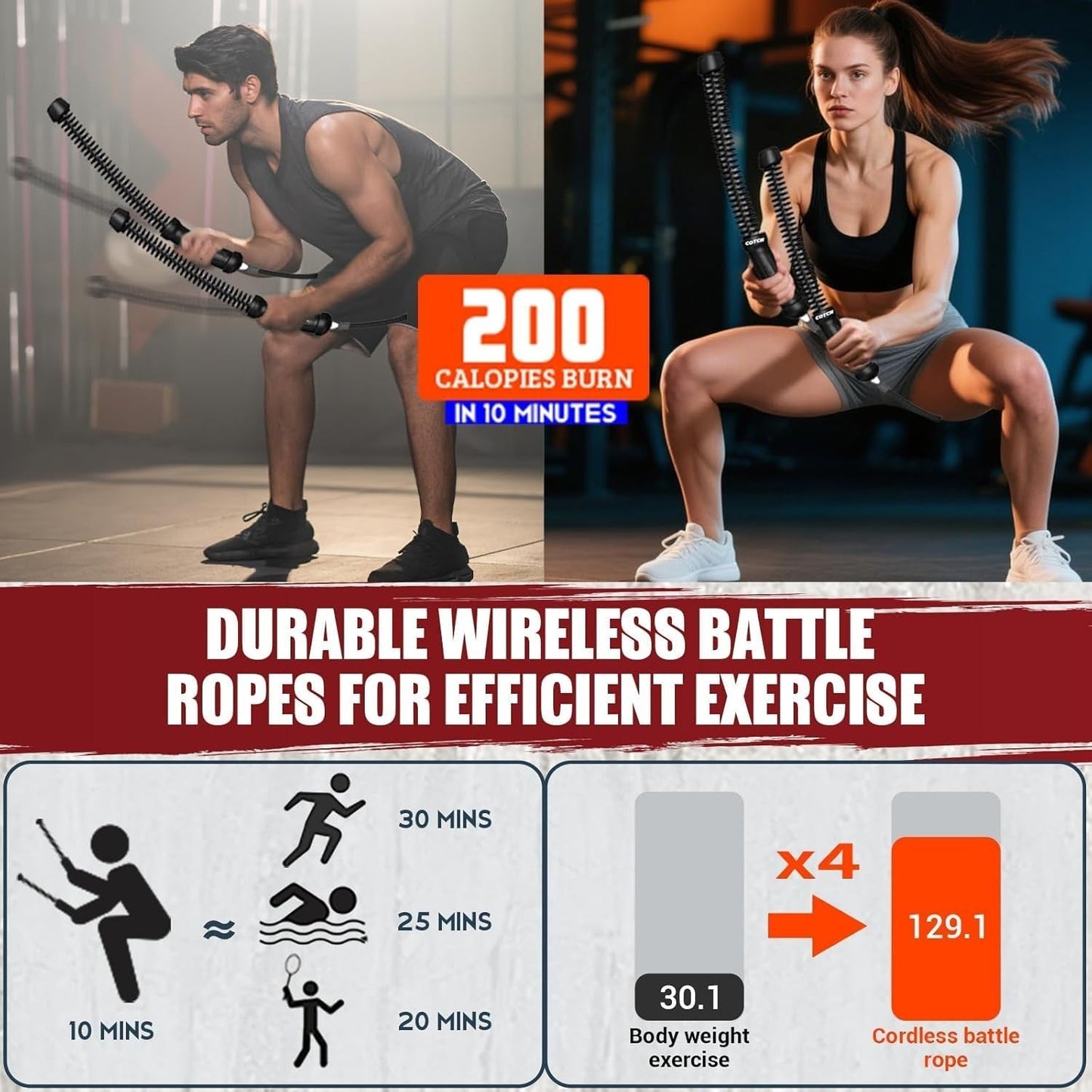 Jeankise™ Ropeless Battle Ropes