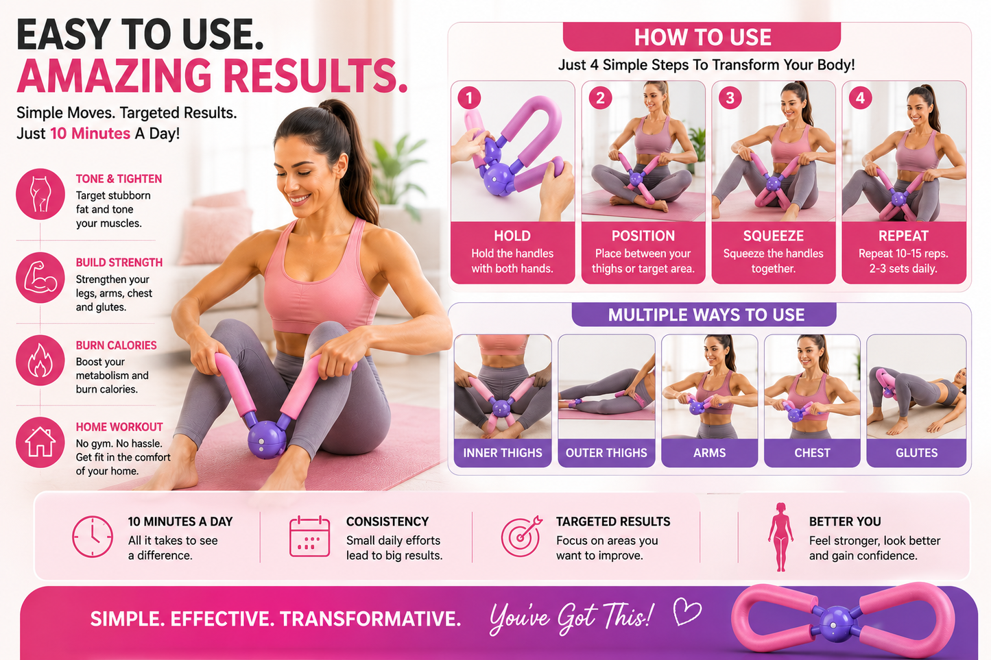 Thigh Master – Inner Thigh & Arm Toning Trainer